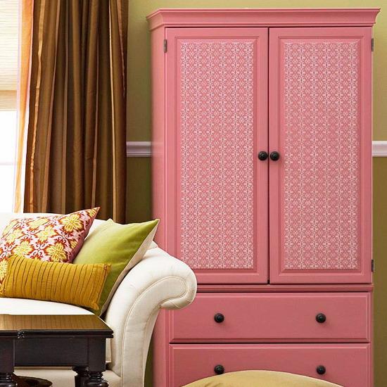 Creative Ways To Use Wallpaper Throughout Your Home wall art line drawers screen cheap budget diy2