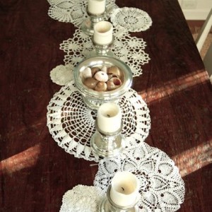 ideas vintage Ideas budget table easy diy pillows easy runner starch  runner thrift bowls table