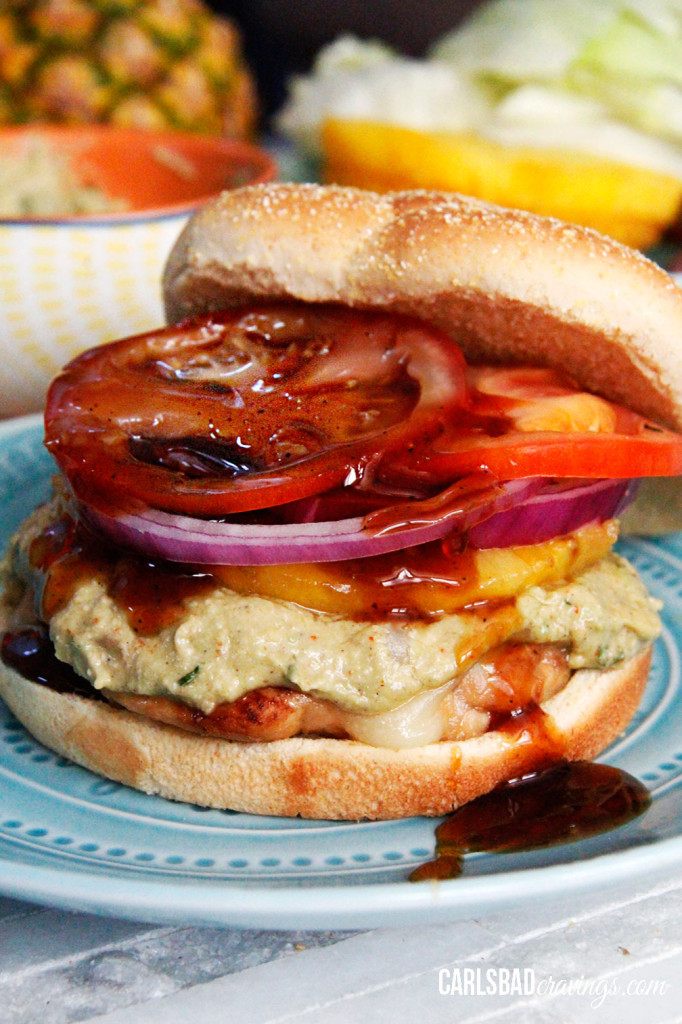 Summer Staple- Try This Teriyaki Pineapple Chicken Sandwich! honey red onion avocado pepper jack cheese easy delicious picnic bbq fourth of july july 4th2