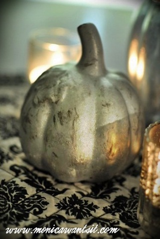 Make These Faux Mercury Glass Pumpkins Using Dollar Store Finds!10