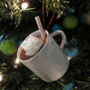 You Won't Believe How Easy it is to Make These Hot Chocolate Mug Ornaments! cardboard tube paper decor craft project holidays mug easy christmas tree1