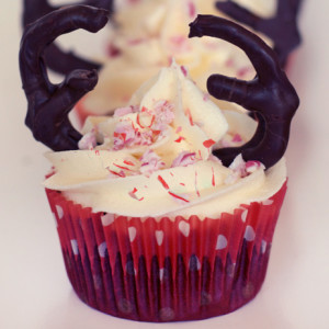 Devil's Food Reindeer Cupcakes With Peppermint Buttercream Topped With Crushed Candy Canes3