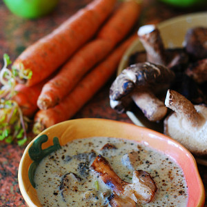Homemade Always Tastes Best: Creamy Shiitake Mushroom Soup carrots healthy homemade green onions thyme healthy easy half and half cream2