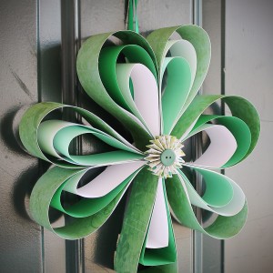 Dress Up Your Home For St. Patrick's Day by Making This Cute Wreath Out of Scrapbook Paper!9