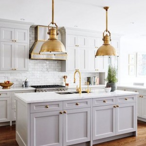 kitchen decorating ideas marble grey gold chandeliers