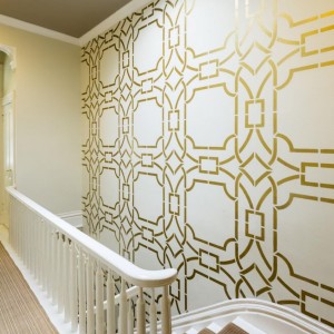 gold white cream wall painting techniques stencil ideas