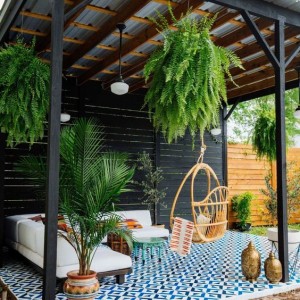 bohemian patio painted floor tiles ideas diy