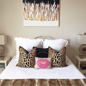 beautiful leopard print pillows girly bedroom decor