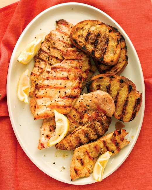 grilled garlic bread bbq easy chicken steak ceasar salad