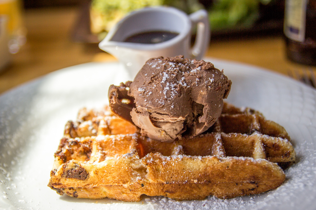 nutella ice cream homemade easy condensed milk cream waffles pancakes