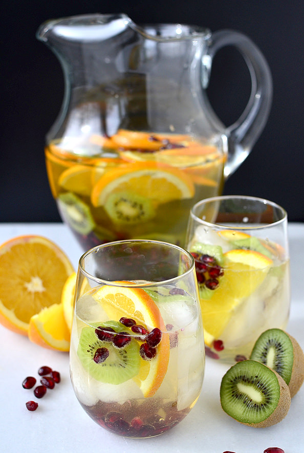 spiked sangria recipes party bbq fruit kiwi orange champagne fizzy