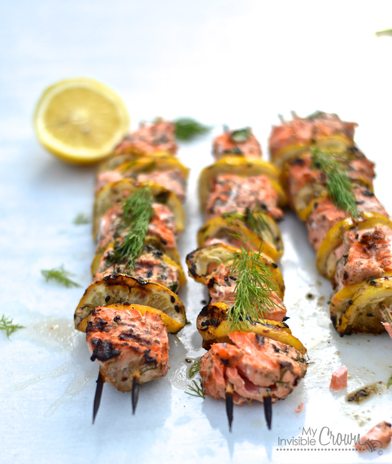 Citrus Grilled Salmon Barbeque Kabobs bbq summer party healthy ginger soy sauce pepper bamboo sticks easy diet5