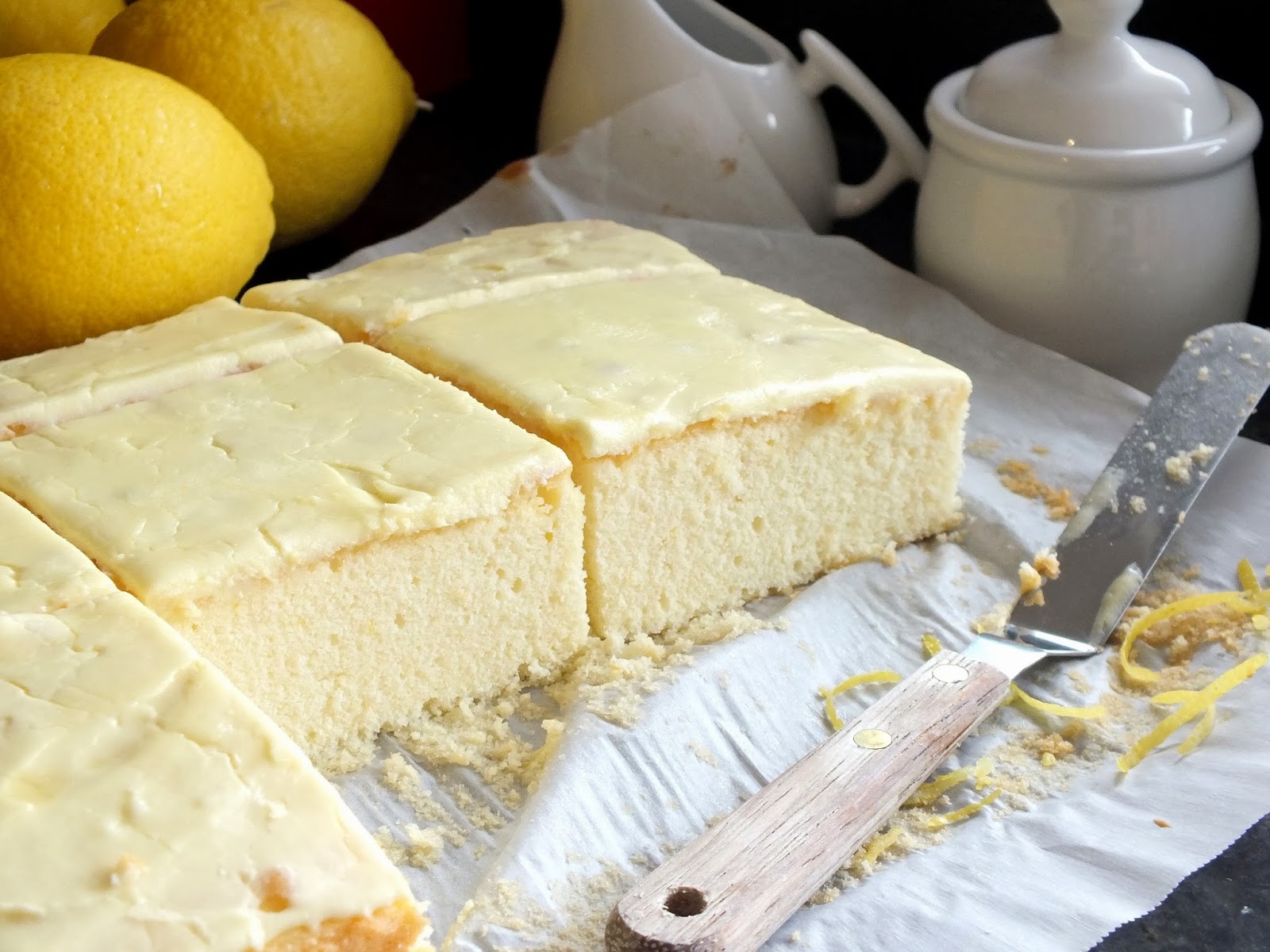 Refreshing Summer Lemon Velvet Cake Squares butter lemon dessert party birthday delicious baking