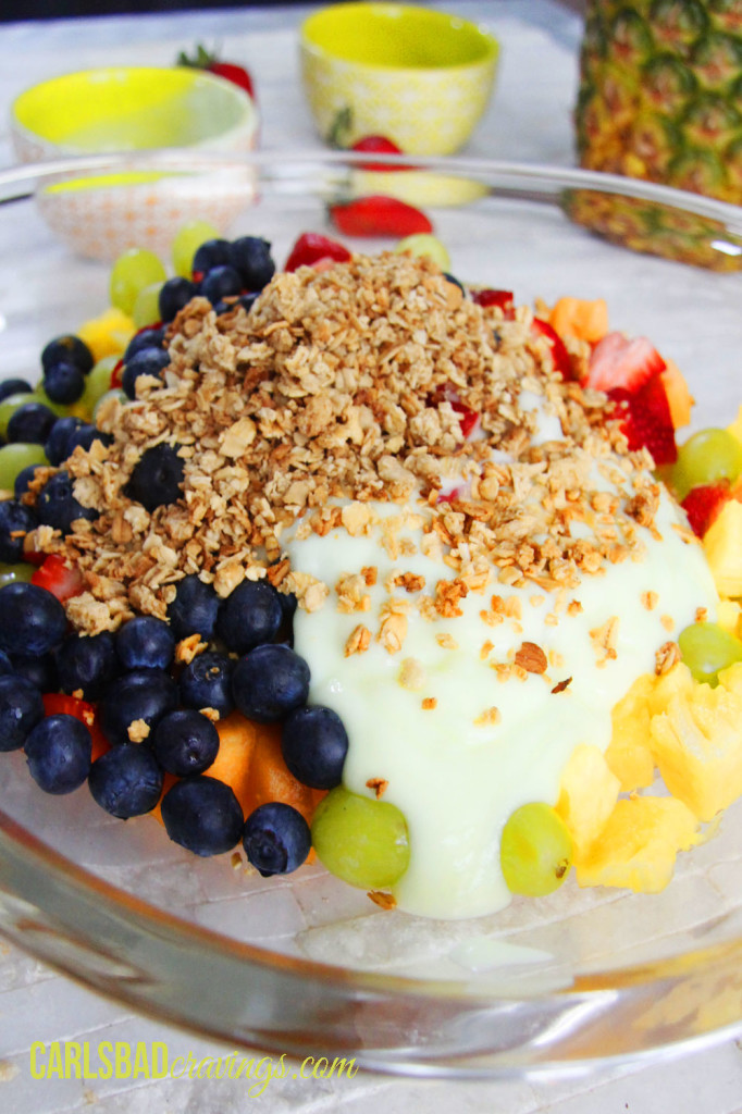 So Refreshing! - Healthy Summer Granola Fruit Salad blueberries grapes yogurt granola strawberries healthy summer diet easy no cooking