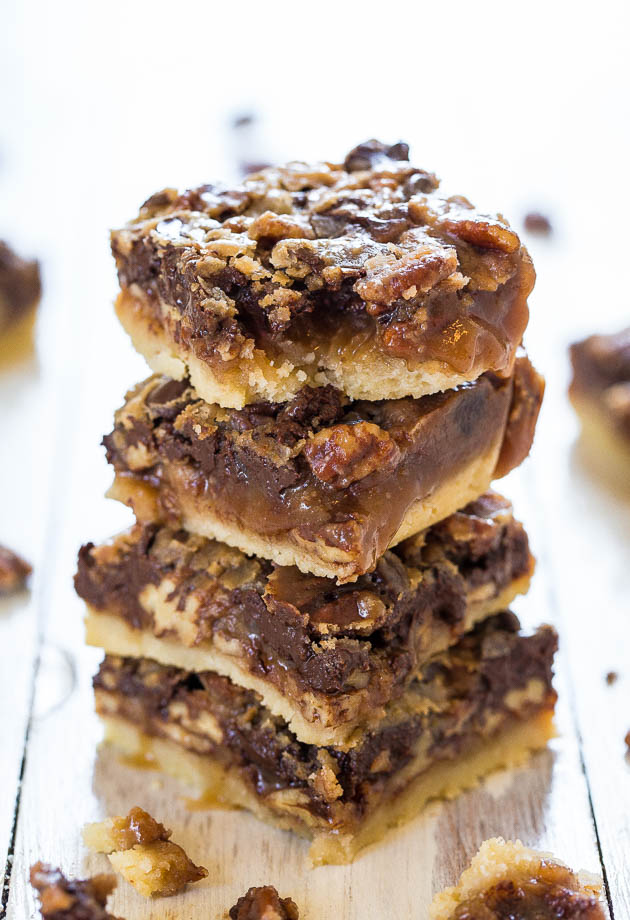 Perfect for Fall: Delicious Salted Caramel and Chocolate Pecan Pie Bars1