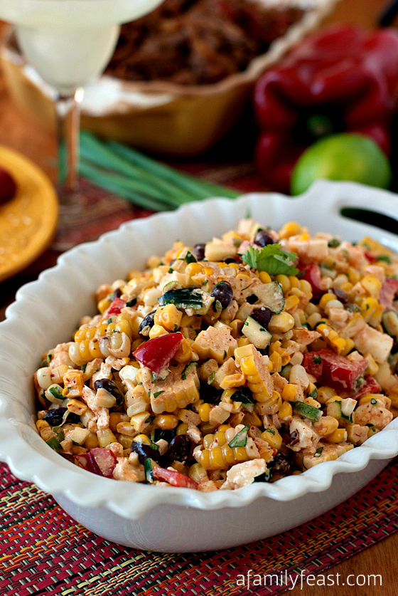 We Like it Hot - Mexican Jalapeno Corn Salad beans grilled bbq party outdoors picnic mexican peppers cheese zesty dressing easy salad light diet summer2