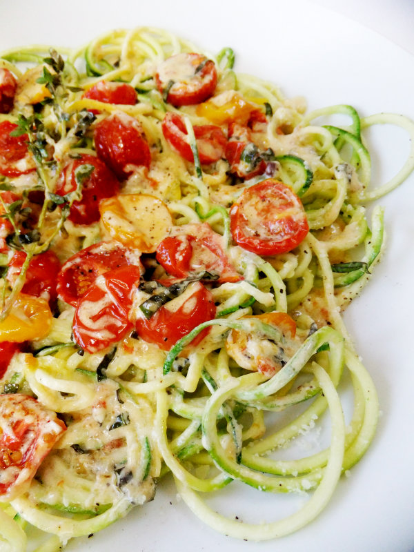 Shed Pounds with this Creamy Zucchini Noodle Pasta cheese vegetarian diet low calorie1