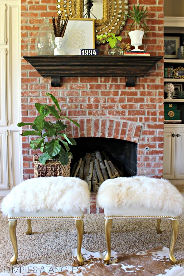 DIY- Salvage a Footstool and Make This Gorgeous Fur Ottoman1