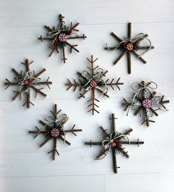 10 Rustic Christmas Decor Ideas You Can Recreate on the Cheap branches reindeer snowflakes stars moss wood thrift store easy budget friendly7