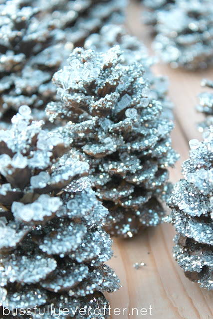 DIY: Glittery Pottery Barn Pinecones budget dollar store glitter cheap easy natural rustic3