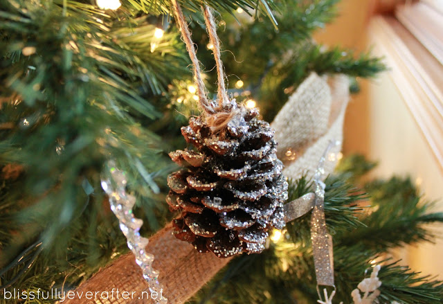 DIY: Glittery Pottery Barn Pinecones budget dollar store glitter cheap easy natural rustic4