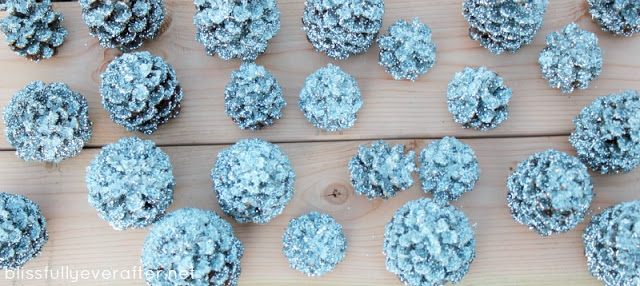 DIY: Glittery Pottery Barn Pinecones9