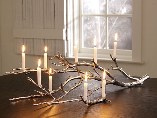 Make This Branch Candle Centerpiece For Christmas This Year glue candles decor holidays easy diy1