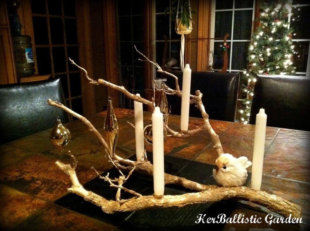 Make This Branch Candle Centerpiece For Christmas This Year glue candles decor holidays easy diy11