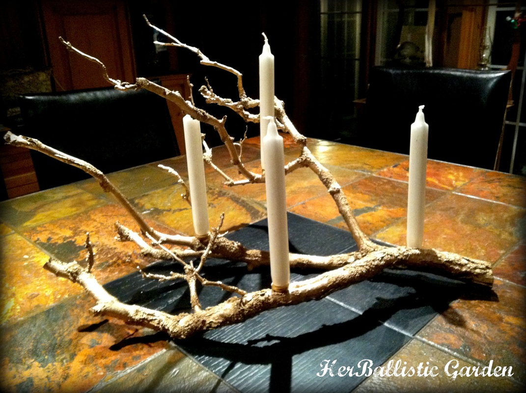 Make This Branch Candle Centerpiece For Christmas This Year glue candles decor holidays easy diy8