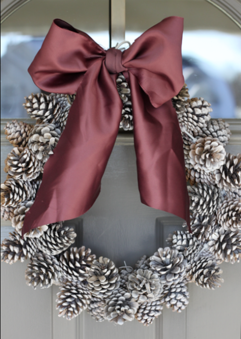 Holiday DIY: Easy Budget-Friendly Pine Cone Wreath christmas craft easy wire cheap1