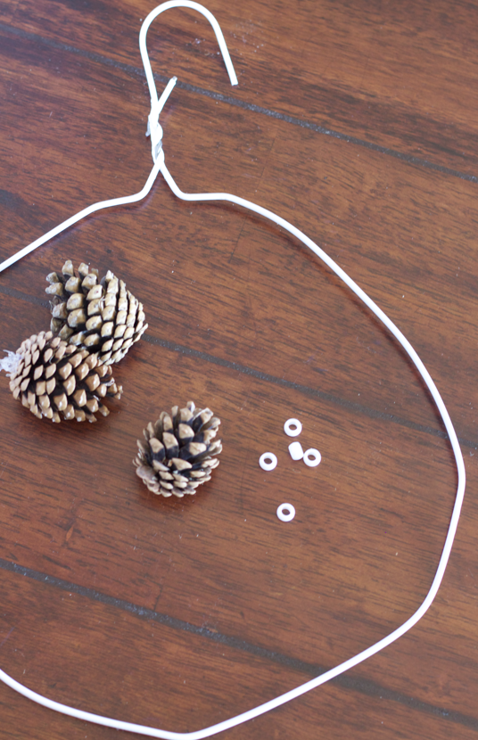 Holiday DIY: Easy Budget-Friendly Pine Cone Wreath christmas craft easy wire cheap3