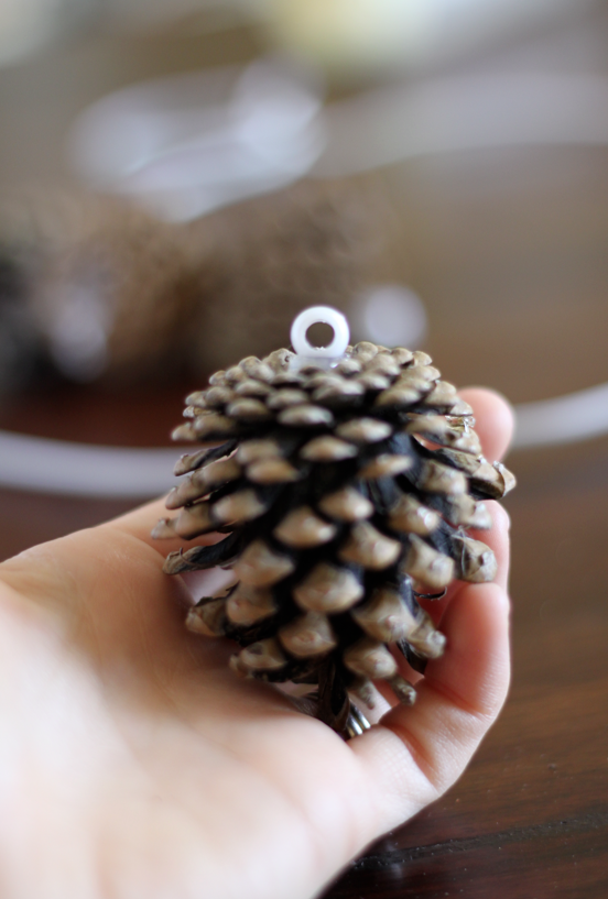 Holiday DIY: Easy Budget-Friendly Pine Cone Wreath christmas craft easy wire cheap4
