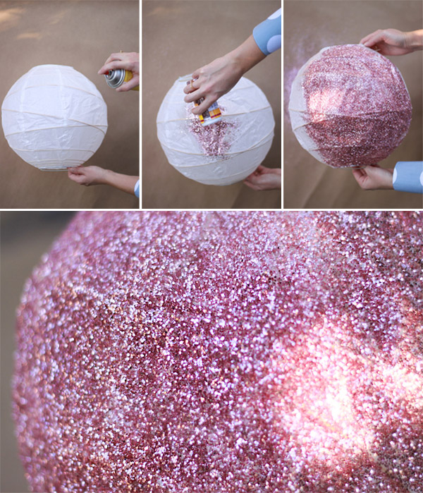New Year's Party DIY: Glitter Paper Lanterns4