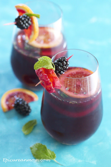 New Year's Sangria With Blood Orange, Mint, and Blackberries1