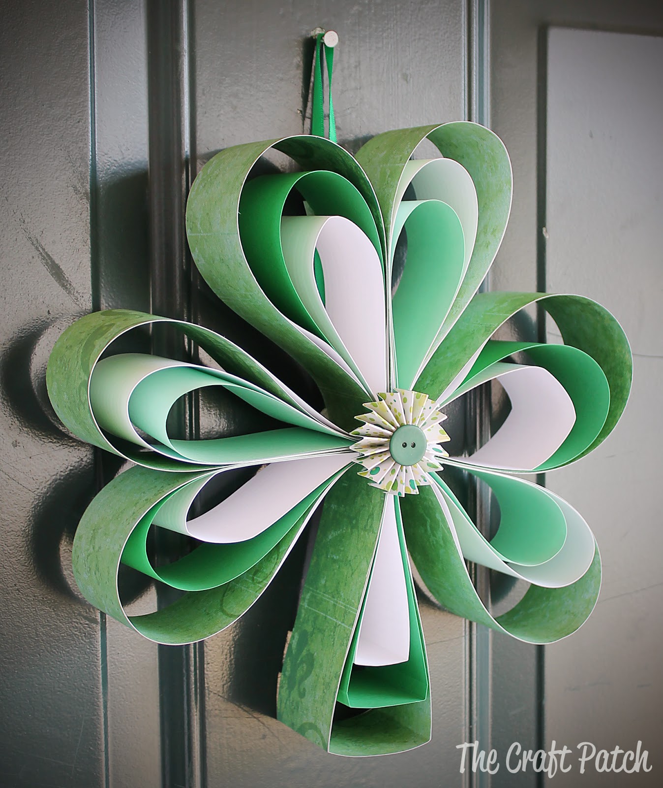 Dress Up Your Home For St. Patrick's Day by Making This Cute Wreath Out of Scrapbook Paper!9