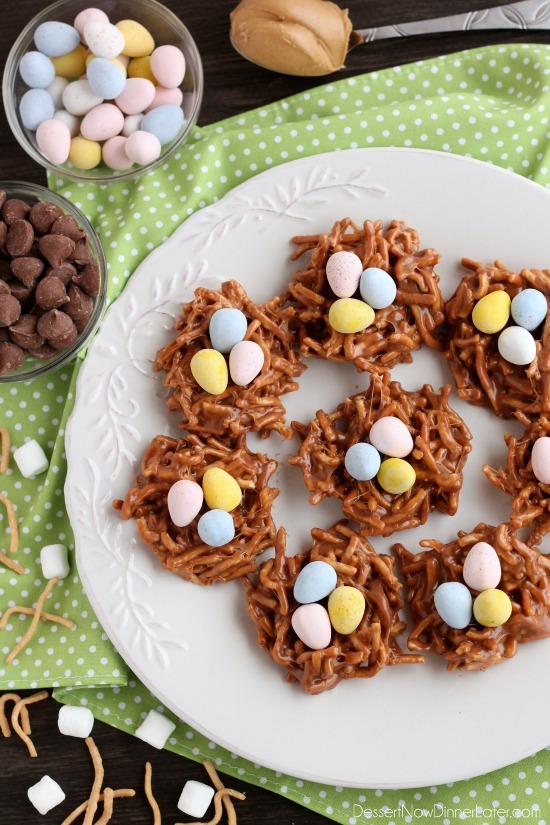 Super Easy Easter Nests Made With Peanut Butter, Chocolate, and Noodles!1