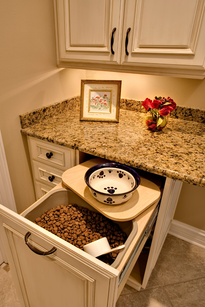 kitchen dog food drawer feeding station