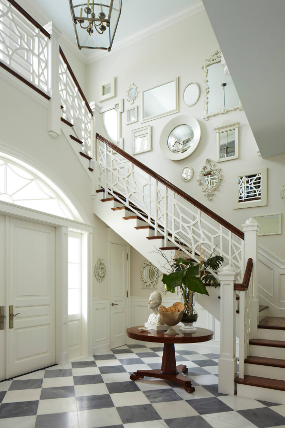 mirror collage staircase decorating ideas