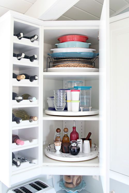 kitchen organizing lazy susan cabinet ideas