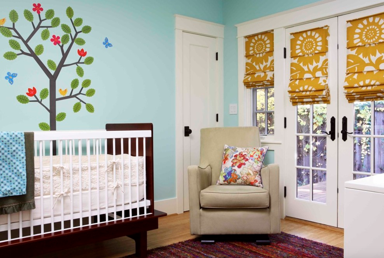 nursery room roman blinds kid child baby friendly decorating ideas