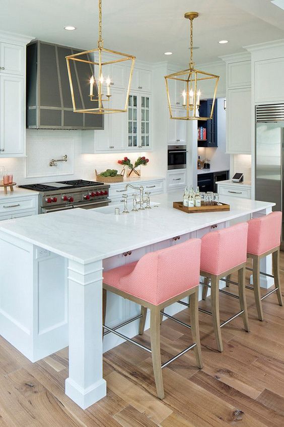 kitchen decorating ideas white and pink