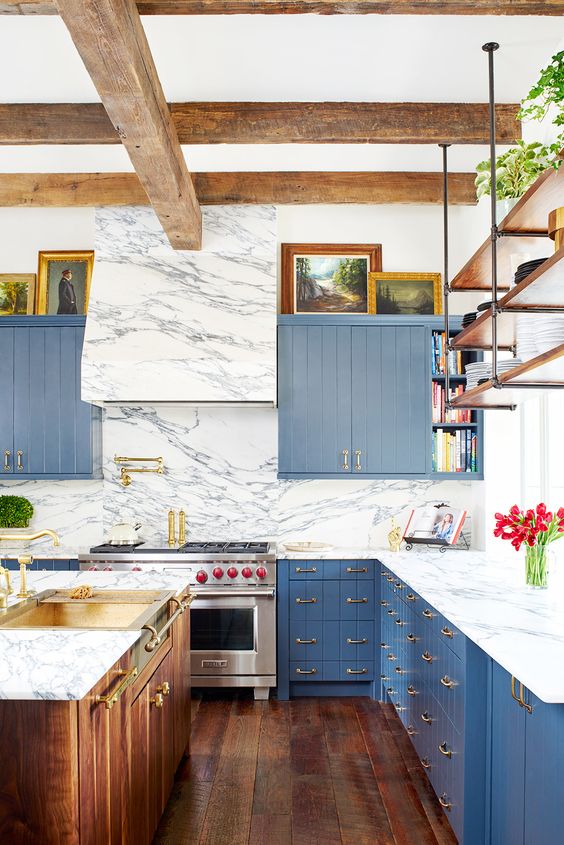 blue marble kitchen reno decorating ideas