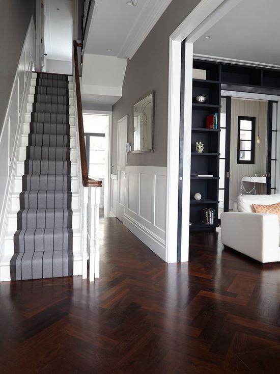 hallway reno dark wood floors update