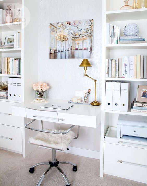 white office decorating chic ideas lucite acrylic chair