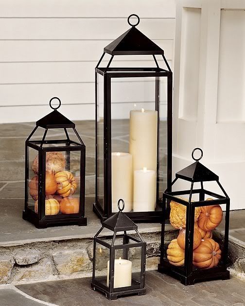 fall front porch entrance decorating ideas lanterns how to diy