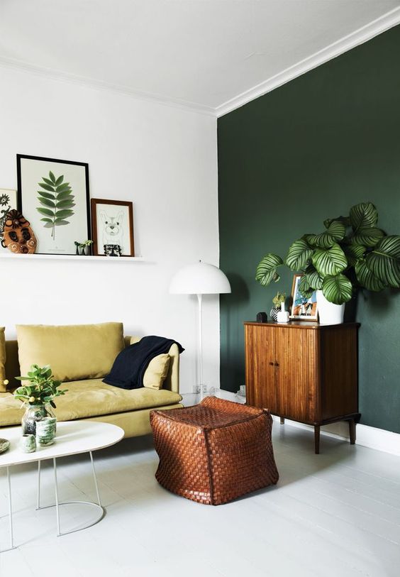 green statement wall decorating easy diy ideas