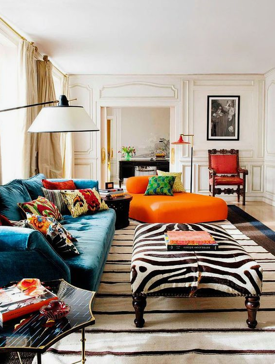 zebra ottoman fall living room decorating ideas