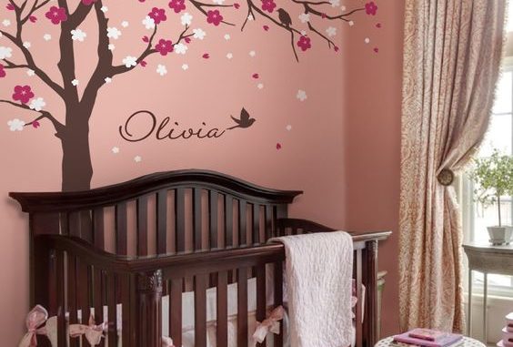 pretty nursery wall decals ideas tree