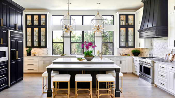 gold black kitchen marble countertops decorating ideas