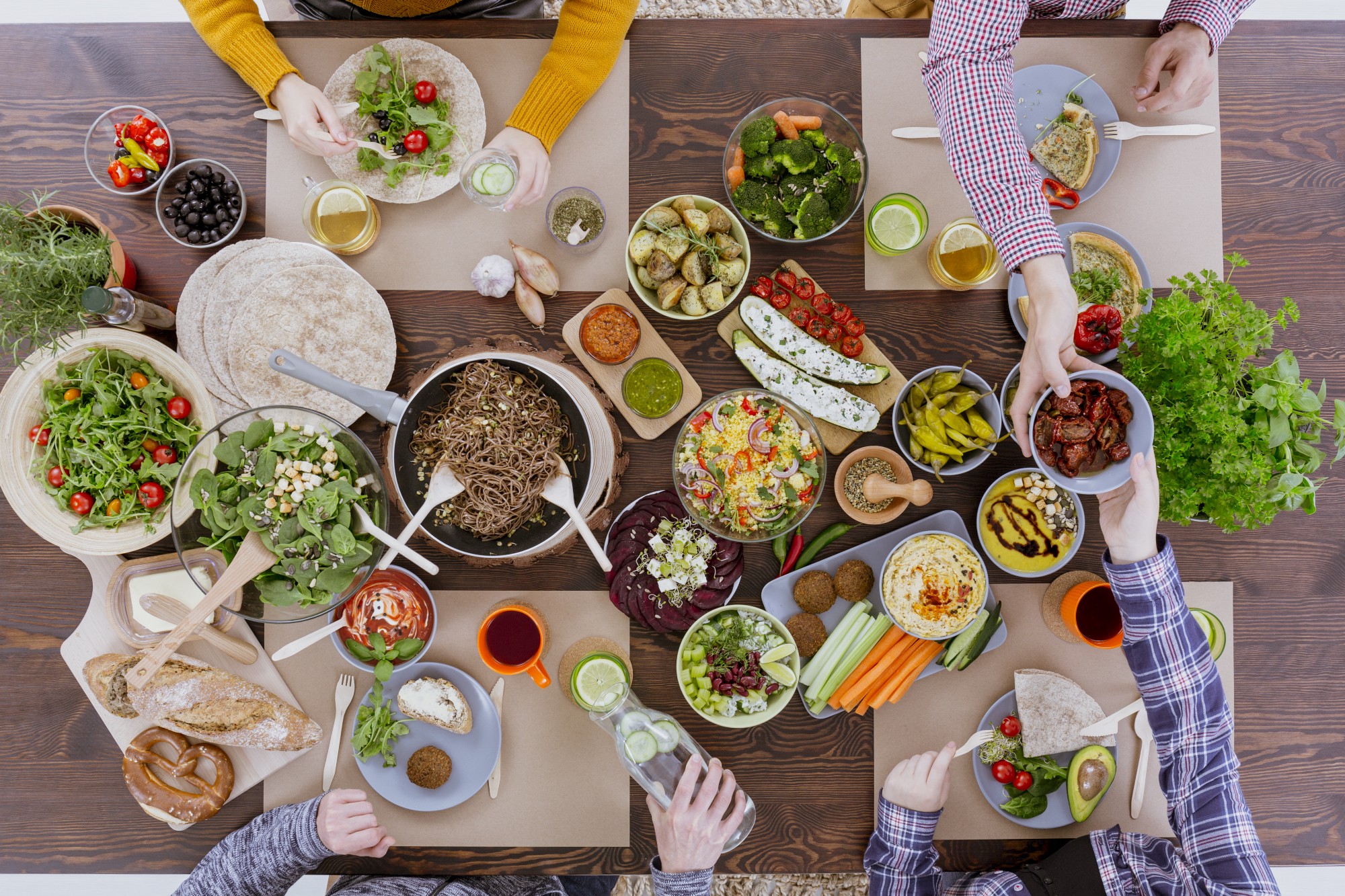 dining room table with food